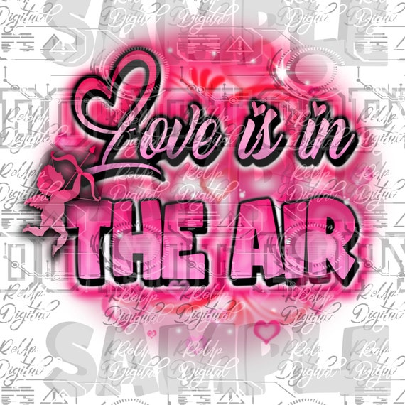 Love is in the Air Airbrush Style Design - Romantic Digital Art - Etsy
