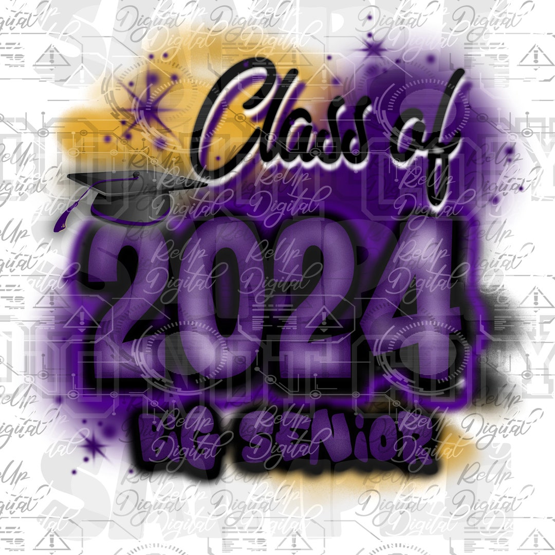 Class of 2024 Senior Airbrush Png blue and White Great for - Etsy
