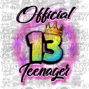 Official Teenager PNG: Retro Y2K Airbrush Design (Digital Download)