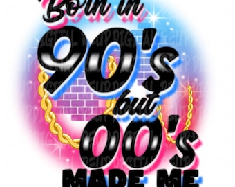 90s Retro Airbrush PNG / Sublimation / T-Shirts / Mugs / Instant Download