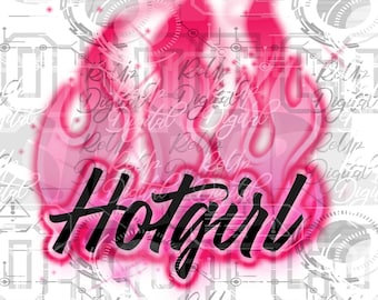 Hot Girl PNG: Pinke Flamme (Digitaler Download)
