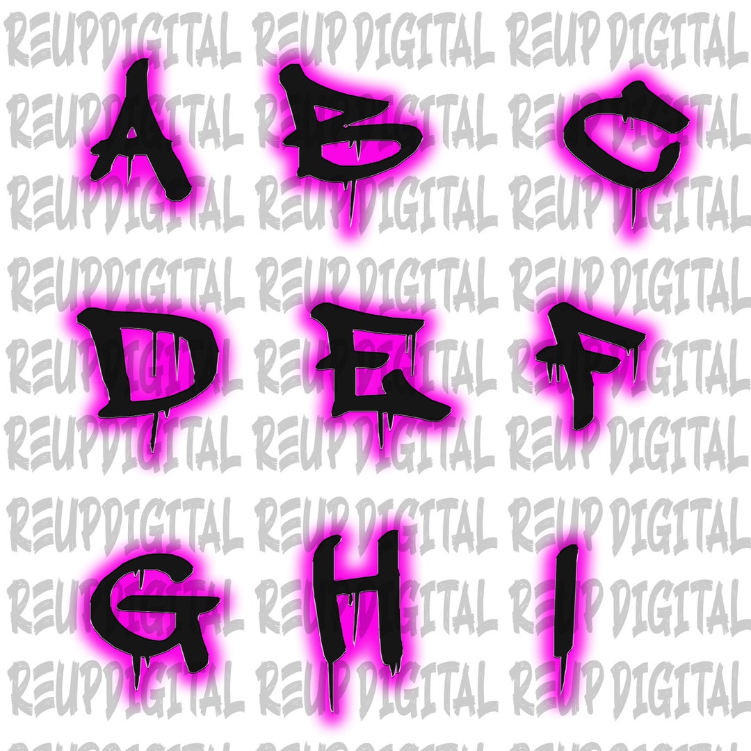 Airbrush Letter Png pinkfontairbrushpng - Etsy
