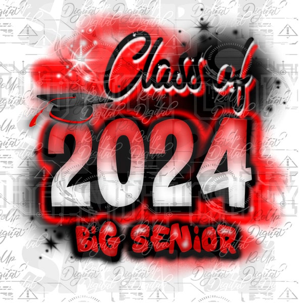 Senior 2024 Airbrush Design - Graffiti Art PNG for High School & College Seniors