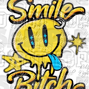 smiley face png  retro airbrush sublimation