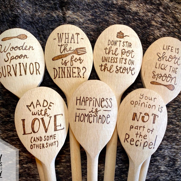 Funny Woodburned Spoons