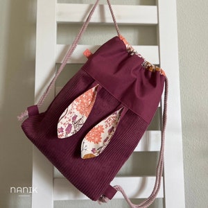 Backpack / bag / gym bag rabbit bunny children floral berry