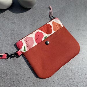 Kosmetiktasche/ Pouch / Taschenorganizer/ kleine Clutch/ Mäppchen in rost -rosa Birnen