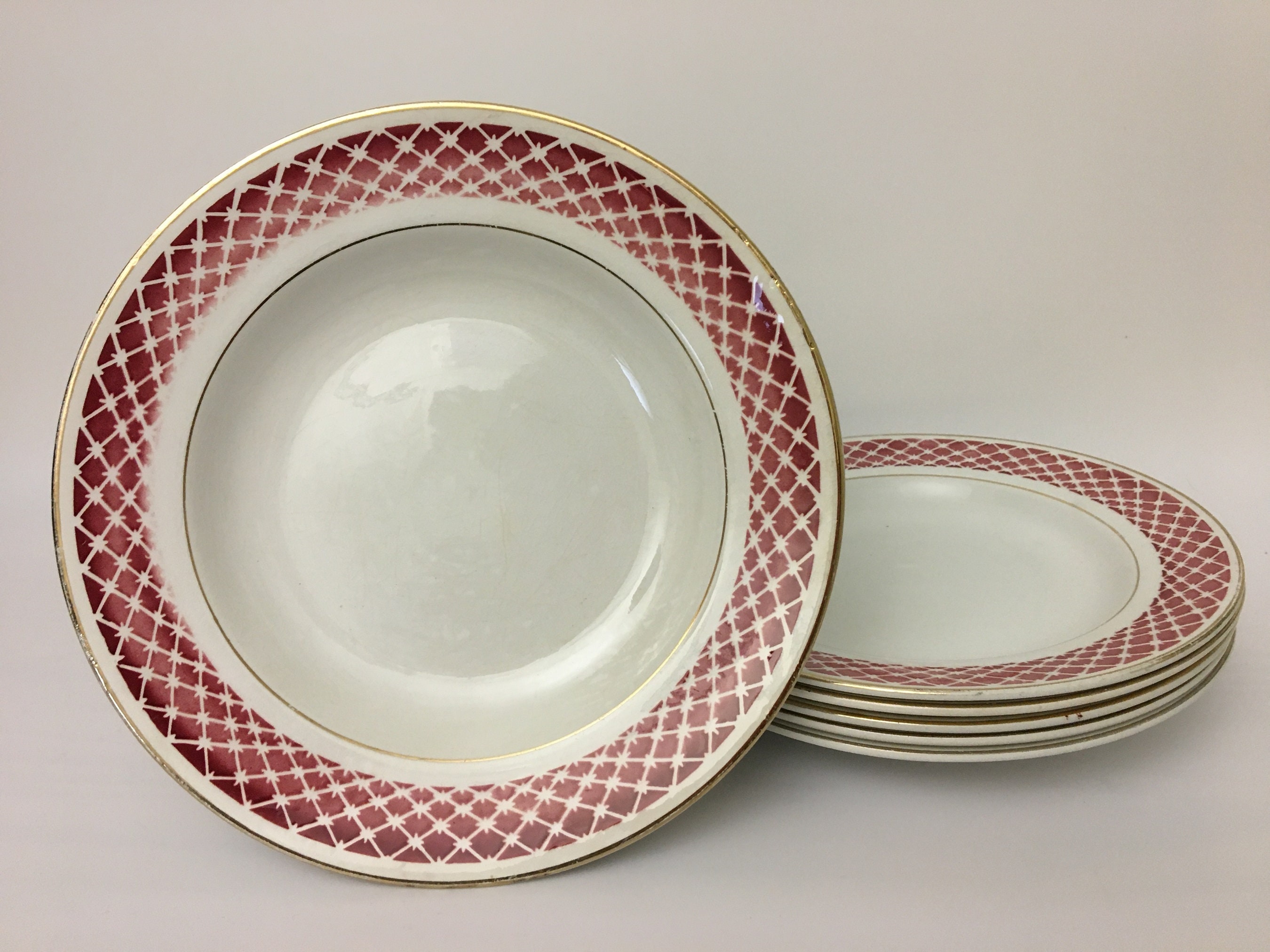 Lot de 6 Assiettes Creuses en Porcelaine Opaque Sa