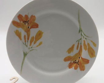 5 Assiettes Creuses En Porcelaine Blanche - Collection Chriss G. - Motif Végétal Floral - 20 Cm