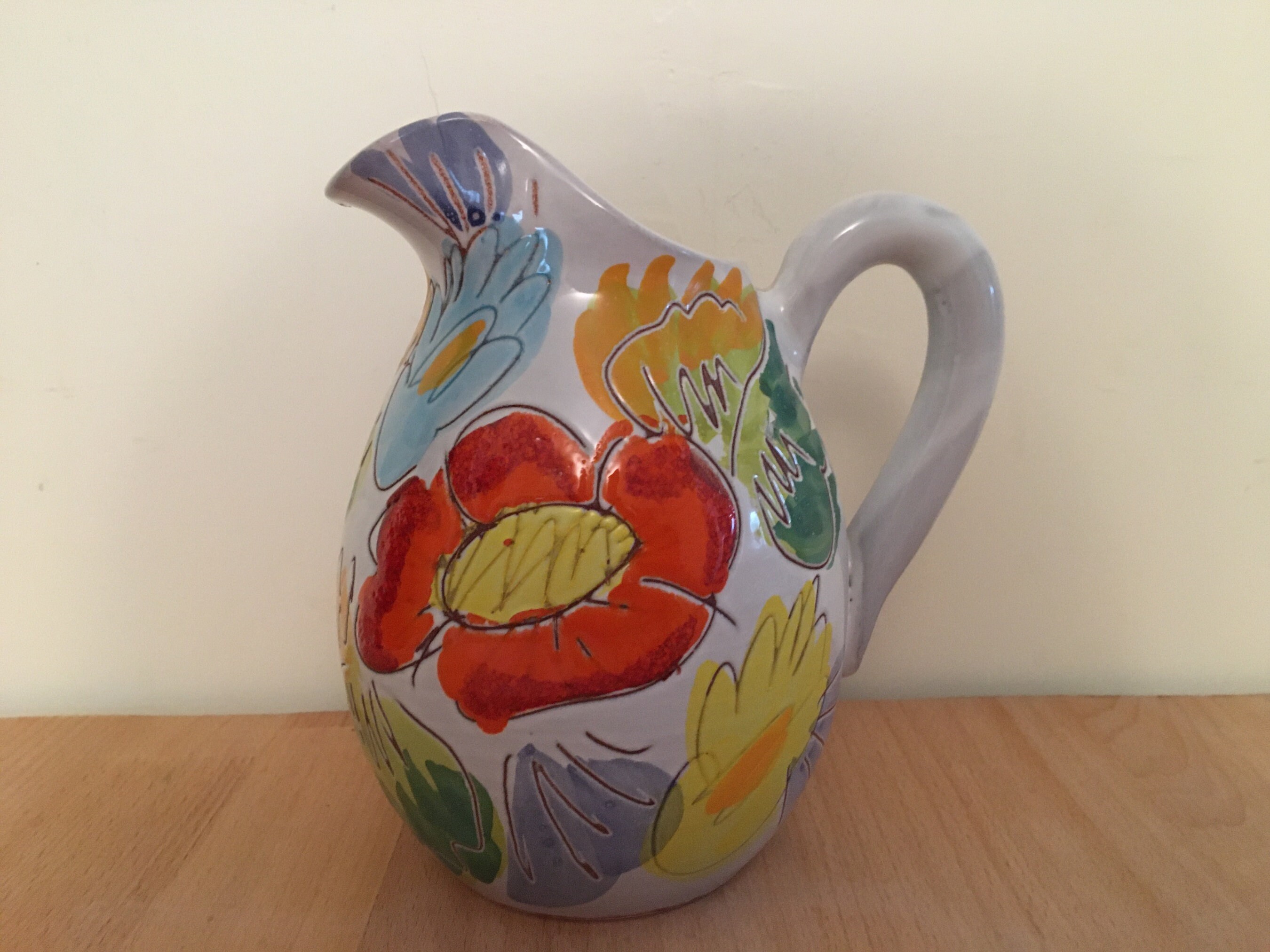 Vase Pichet Vintage Céramique Multicolore