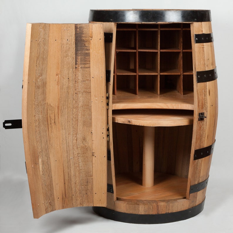 whisky barrel wine rack
