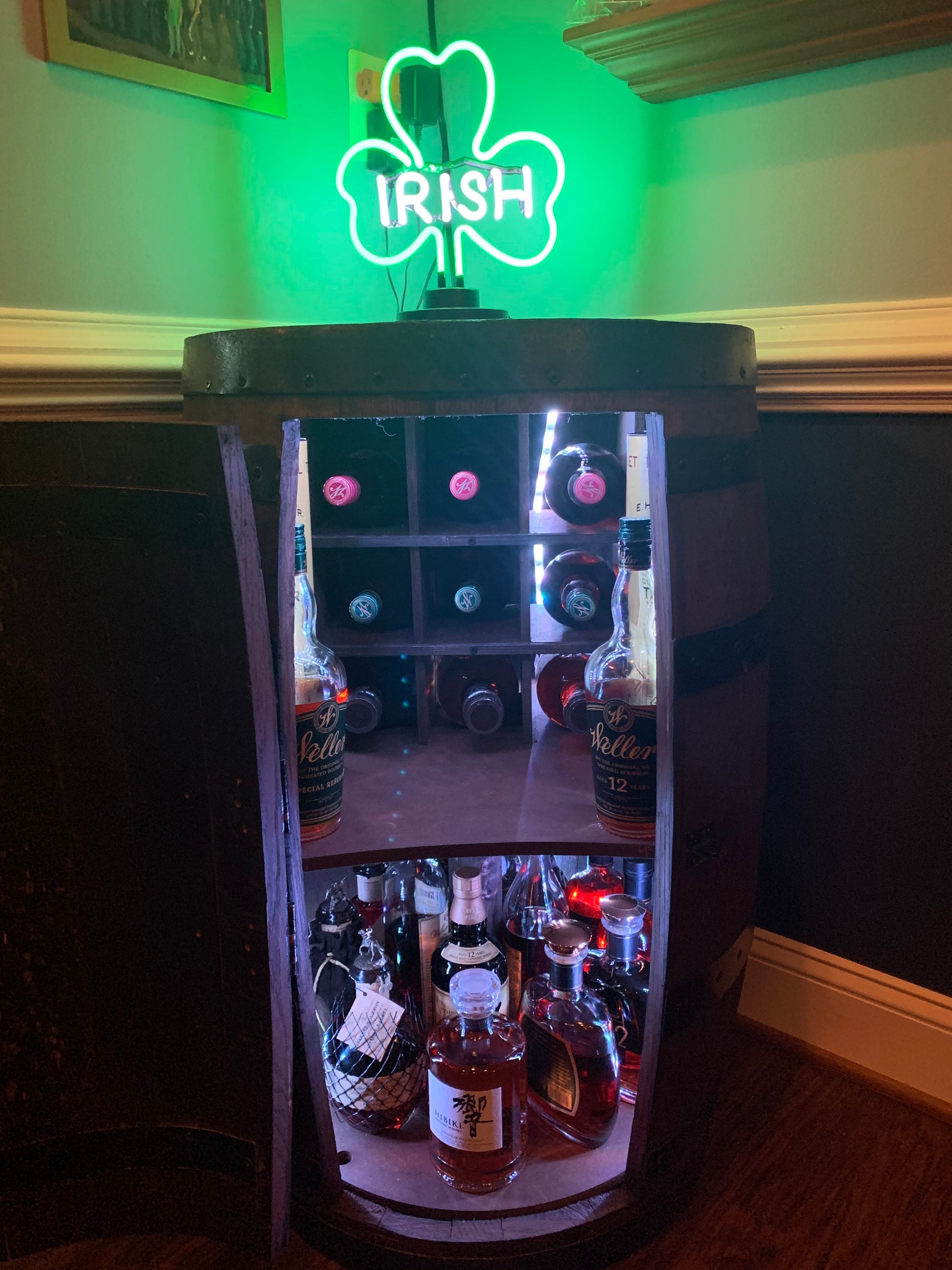 53 Gallon Whisky Barrel Mixed Bar side Bottle Rack Etsy