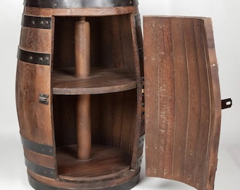 53 gallon Double shelf Rotating Bar either stain (35&quot; tall) double lazy Susan bourbon whisky whiskey barrel