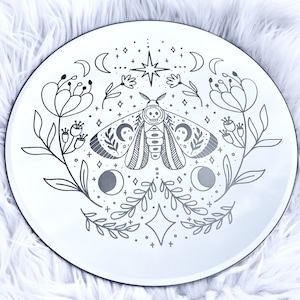 Celestial Moth Engraved Mirror | Laser Engraved Mirror | Moth | Celestial