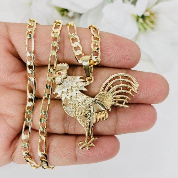 Gold Plated Chicken Rooster Figaro With Chain. Cadena De Gallo De Oro  Laminado. Cadena De Gallo. Cadena De Oro. Gold Plated Necklace. -   Canada