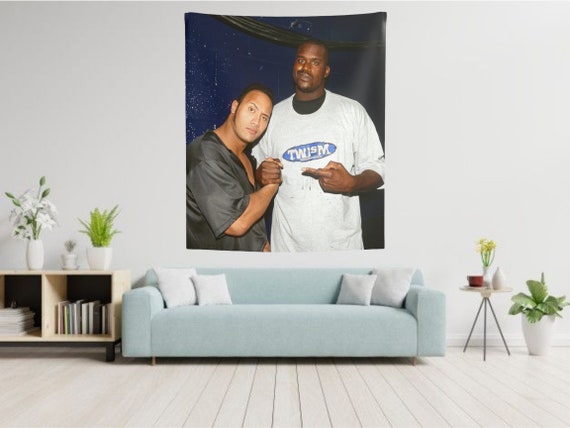 OG Shaq and Rock Tapestry Funny Tapestry NBA College Tapestry