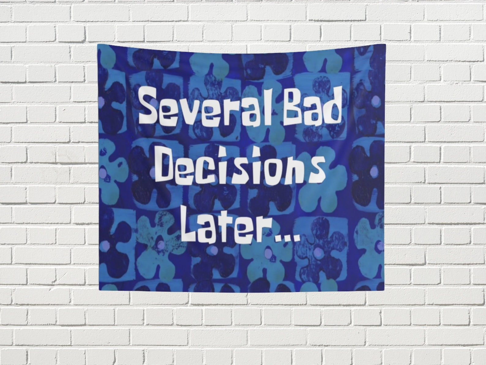 Spongebob Wall Tapestry Spongebob Meme Tapestry Funny Etsy