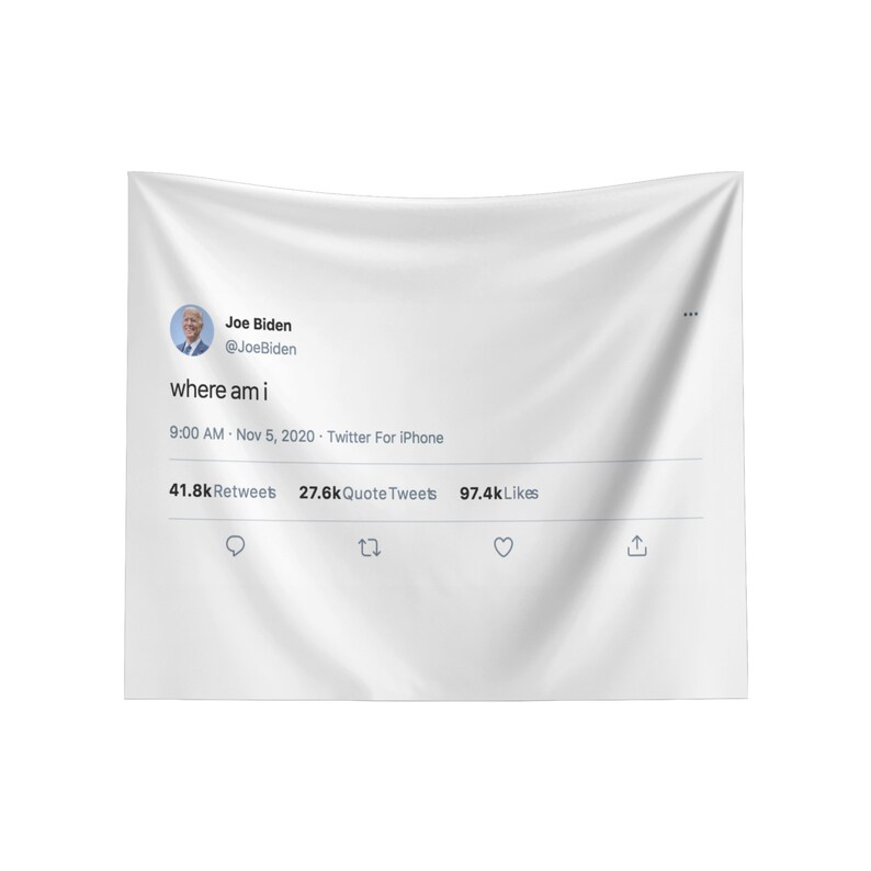 Funny Biden Tweet Backdrop Tapestry Funny College Tapestry Etsy