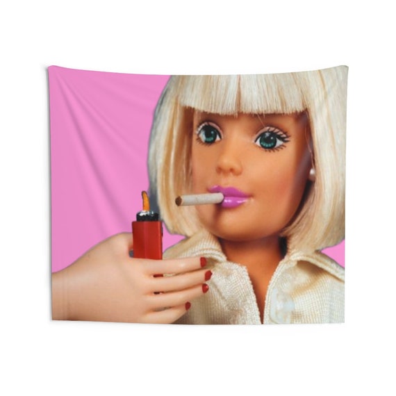 Buy Barbie Smoking Cigs Tapestry, Funny Tapestry, College Funny
