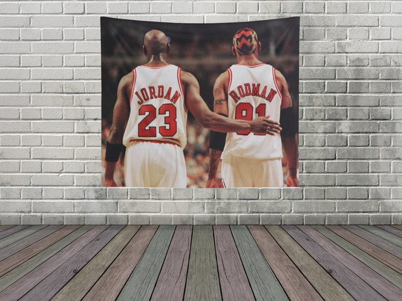 Michael Jordan & Dennis Rodman Tapestry Bulls Tapestry NBA - Etsy Canada