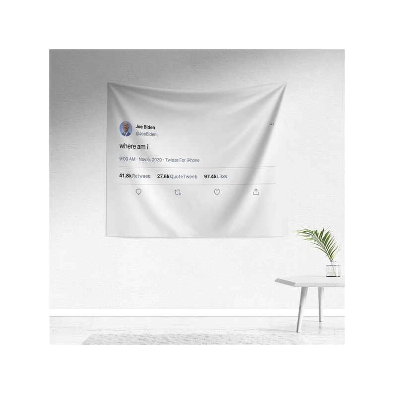 Funny Biden Tweet Backdrop Tapestry Funny College Tapestry Etsy