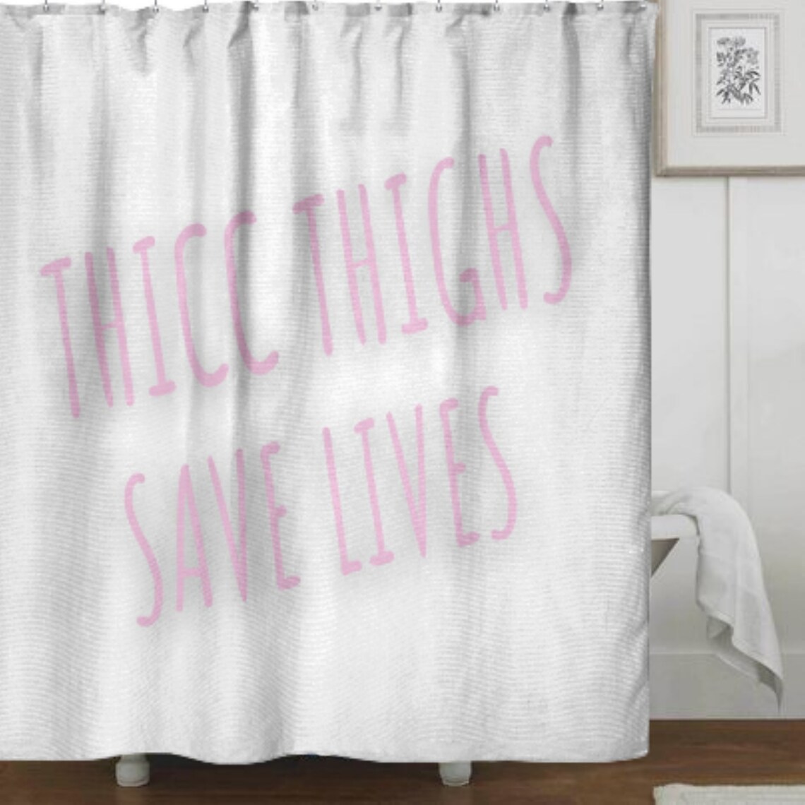 Thicc Thighs Save Lives Shower Curtain Funny Shower Curtain Etsy