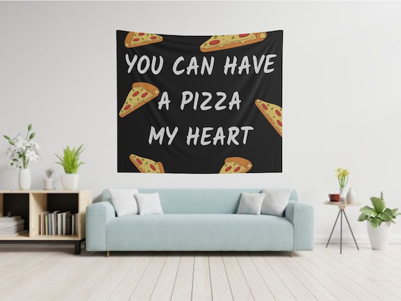 Pizza My Heart Tapestry Tailgate Tapestry Funny Tapestry