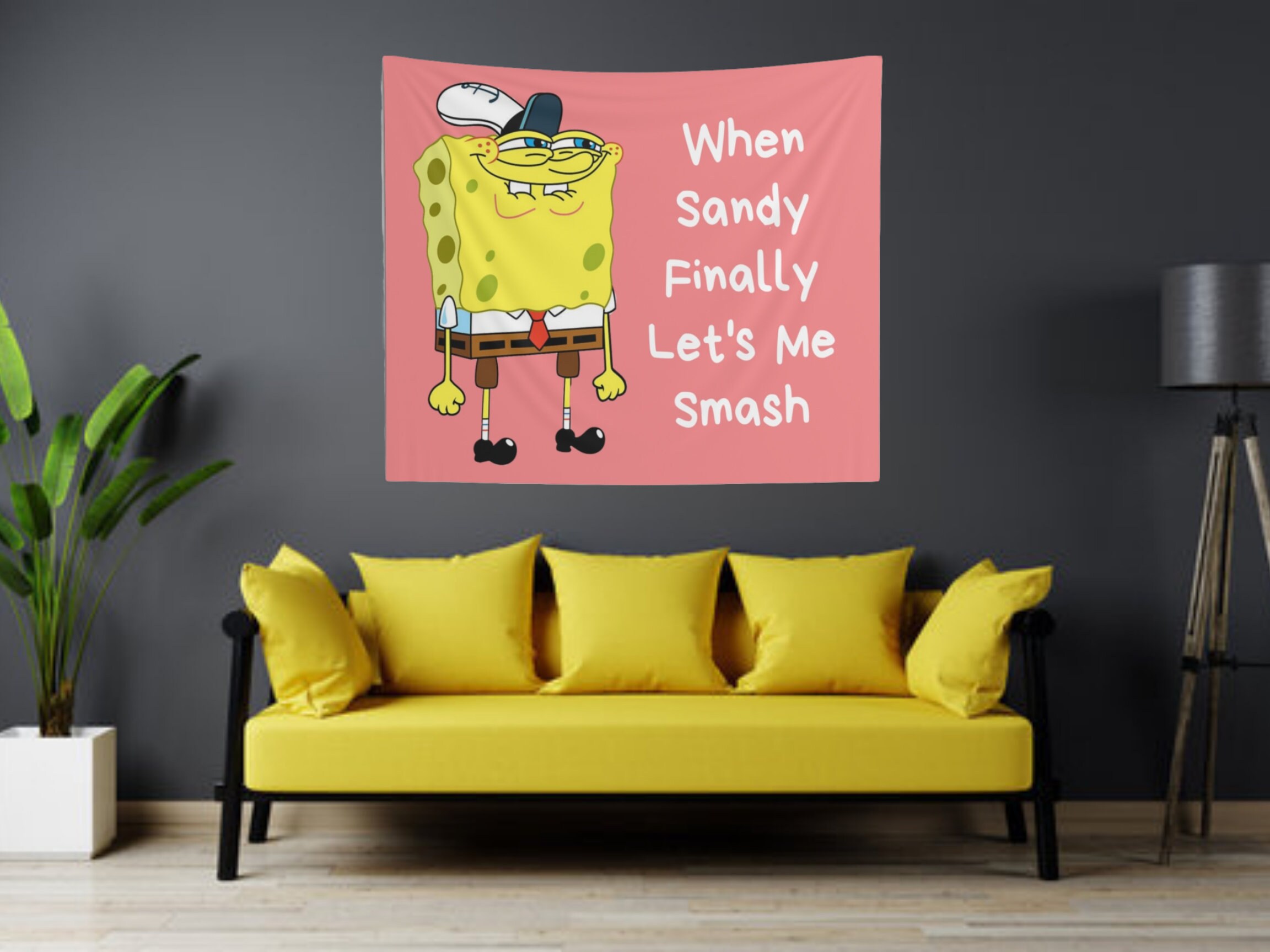 Spongebob Wall Tapestry Spongebob Meme Tapestry Funny Etsy