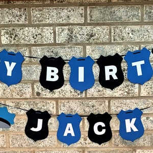 police birthday banner, police themed birthday, custom police banner, police party, police decorations, police car decorations, police theme