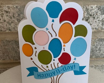 Happy Birthday custom card - Birthday card - Custom Birthday Card - Birthday fun - Customized Birthday card - Birthday Card Balloons