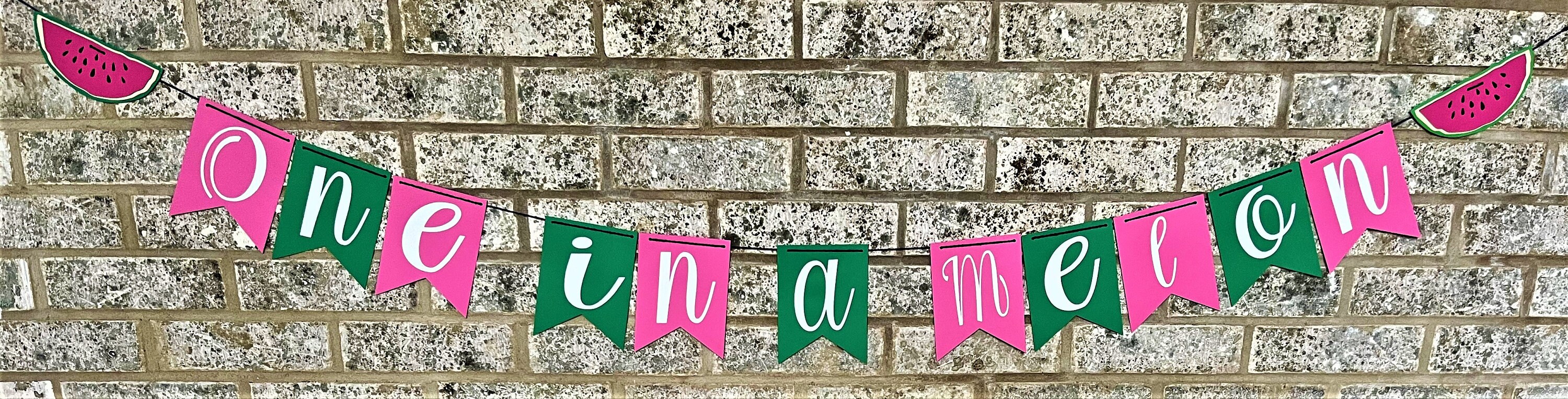 One in a melon banner first birthday banner one in a melon garland watermelon banner 1st birthday garland 1st birthday decor