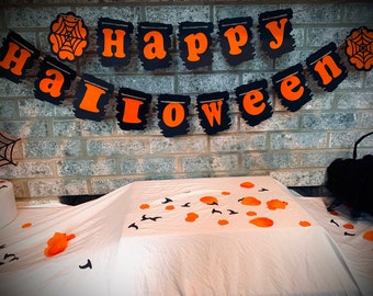 Halloween Banner - Halloween garland - Happy Halloween - Custom Halloween Banner - Halloween party - Halloween decorations - Costume party