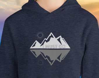 The Mountains are Calling I Must Go Hoodie | Camping Hoodie | Hiking Sweatshirt | Warm Bella + Canvas Unisex Hoodie