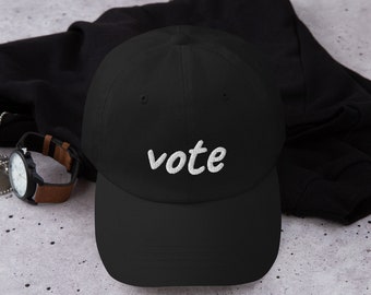 Embroidered Vote Hat | Governerd Made | I Voted Baseball Cap | Government | Unisex hat | Dad hat