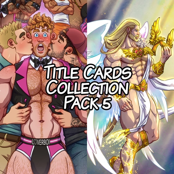Title Cards Collection pack 5 • Sexy Bara Art • Gay NSFW