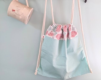 Floral drawstring backpack, nursery bag for toddler girls, dance bag for girls, preschooler backpack, library bag for kids, best seller