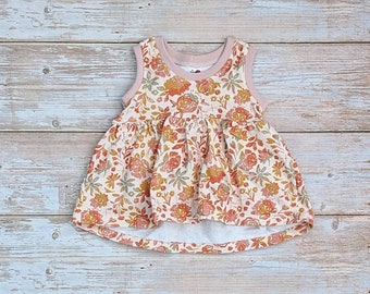 Girls Catholic shirt, So Loved shirt, girls peplum top, sleeveless shirt with flowers, Catholic clothes for baby girl, pink floral top