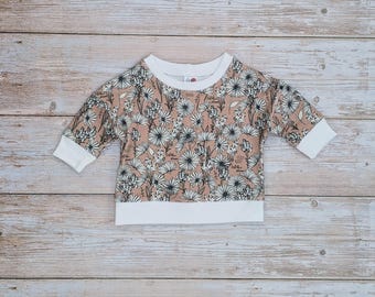 Catholic baby clothes, Talitha Koum, baby girl shirt with flowers, pink long sleeve shirt, baby girl clothes 3-6 months, Catholic for babies