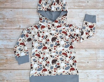 Geometric hoodie for toddlers, abstract sweatshirt with hood, long sleeve hoodie, 3T clothes for toddlers, geometric pattern, 2T clothes