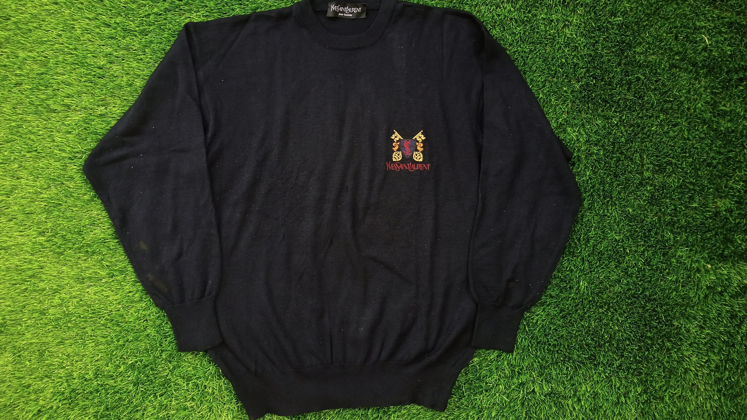 Vintage 90s YSL Knitwear Wool Logo Spellout Emboirdered - Etsy Vintage 90s YSL Knitwear Wool Logo Spellout Emboirdered - Etsy
