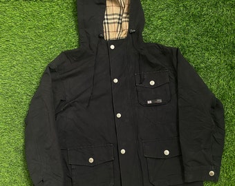 Vintage Burberry Hoodie Parka Nova Check  Jacket