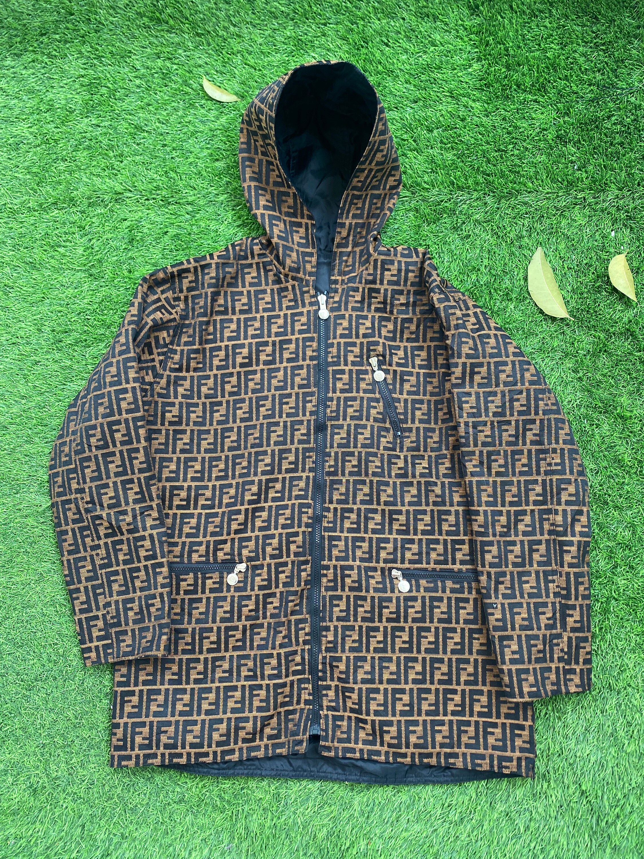 Vintage Fendi Zucca Reversible Monogram Hoodie - Etsy Norway