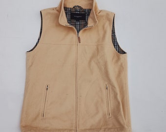 Vintage 90s Burberry Nova Check Fleece Vest Jacket