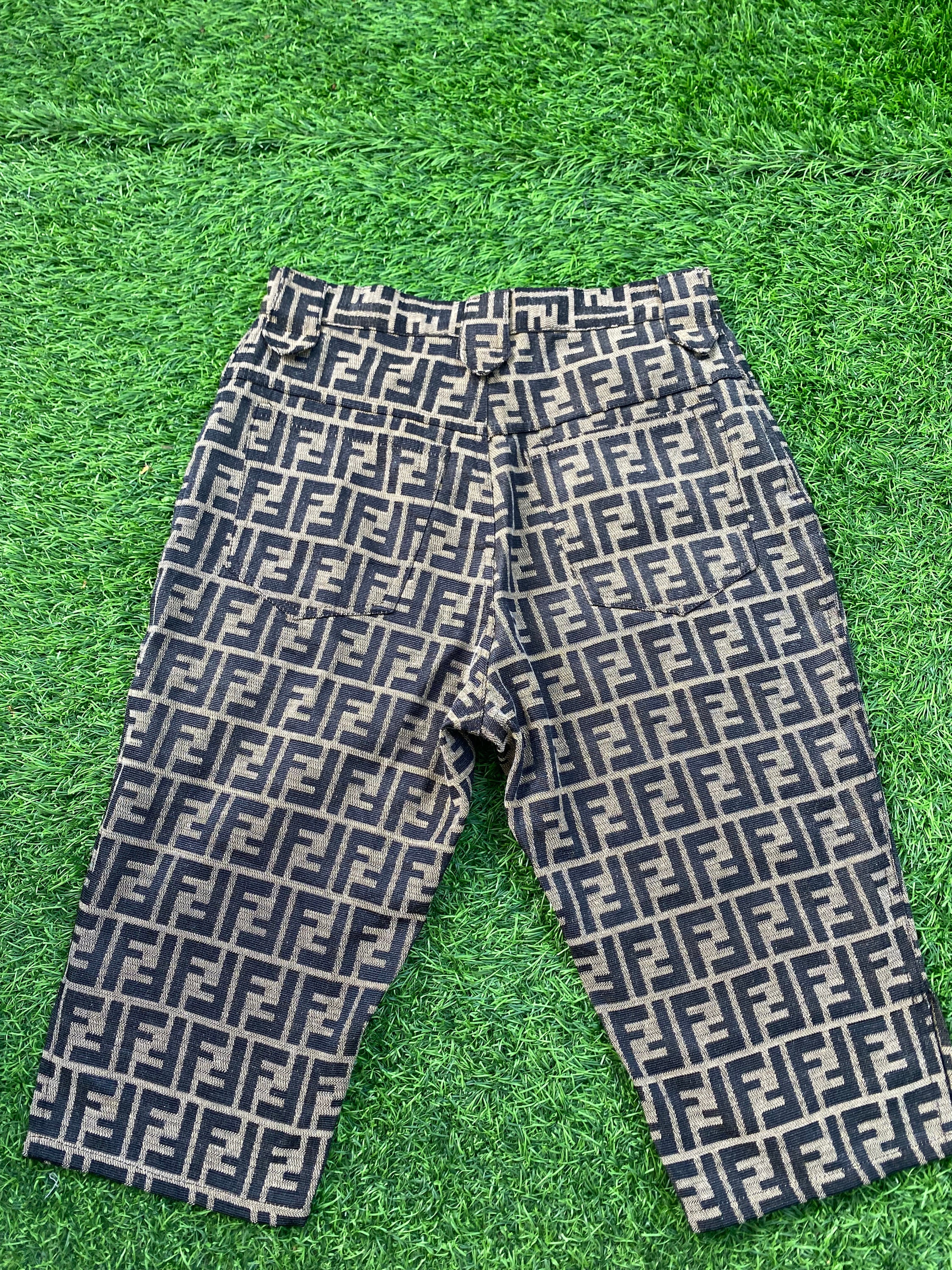 Vintage Fendi Zucca Monogram Shorts Pants - Etsy Vintage Fendi Zucca Monogram Shorts Pants - Etsy