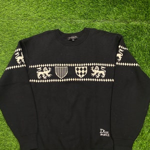 Dior X Kaws White Cotton Grey Logo Sweater VSP Consignment #44 Dior X Kaws White Cotton Grey Logo Sweater VSP Consignment