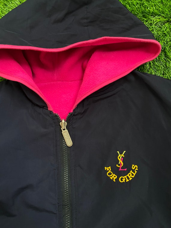 Vintage Yves Saint Laurent Reversible Fleece Hood… - image 3