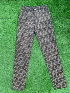 🌺LOUIS VUITTON Silk Black LV Monogram Wide Leg Hem Trousers Suit