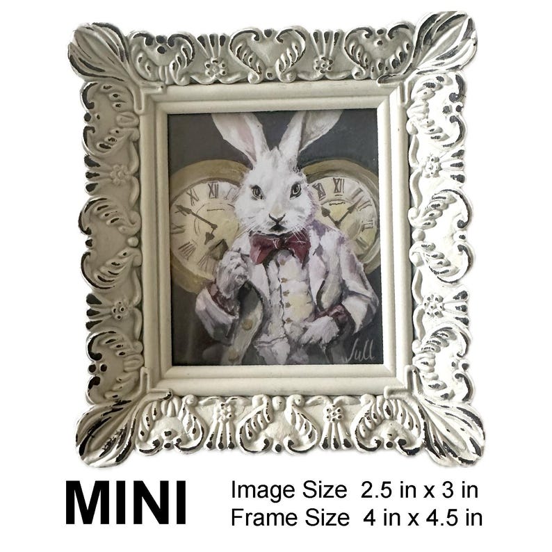 Mini Framed Vintage Rabbit Picture, Nursery Decor, Elegance Victorian ...