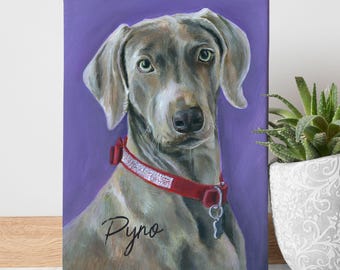 Custom Dog Portrait: Hand-Painted Pet Memorial Art on Canvas