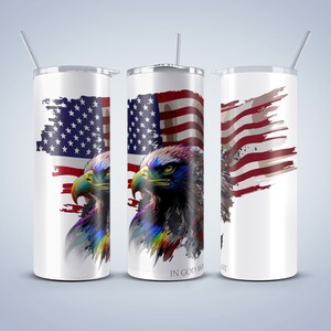 American Eagle 20oz Tumbler Sublimation Skinny Wrap, American Tumbler PNG, Digital Download, US Flag Tumbler, Independence Day Tumbler